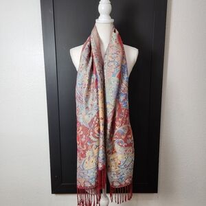 PASHMINA PAISLEY SCARF WITH FRINGE